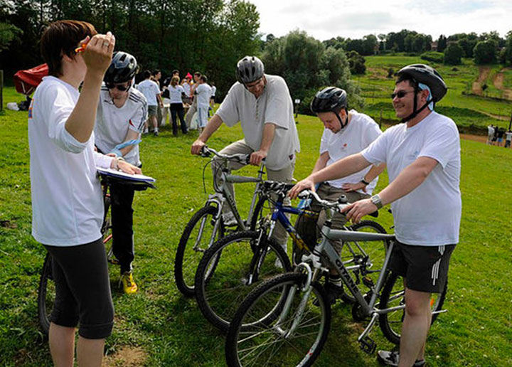 Karine Baillet organisation lors d'un team building en entreprise à VTT