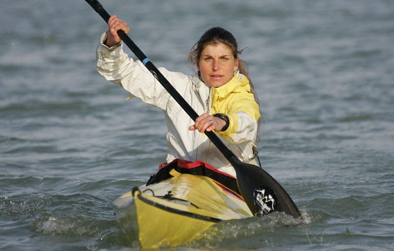 Karine Baillet en kayak de mer